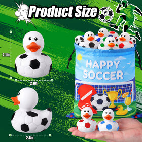 Ouryec soccer ball ducks closeup with vibrant colors for photos