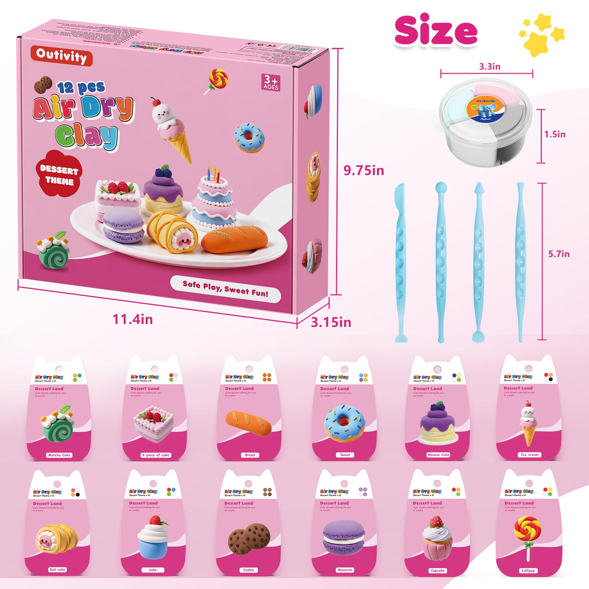 Outivity clay tools set shown for shaping and detailing with ease.