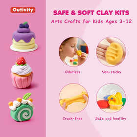 Outivity soft non-stick clay stays workable for hours of play.
