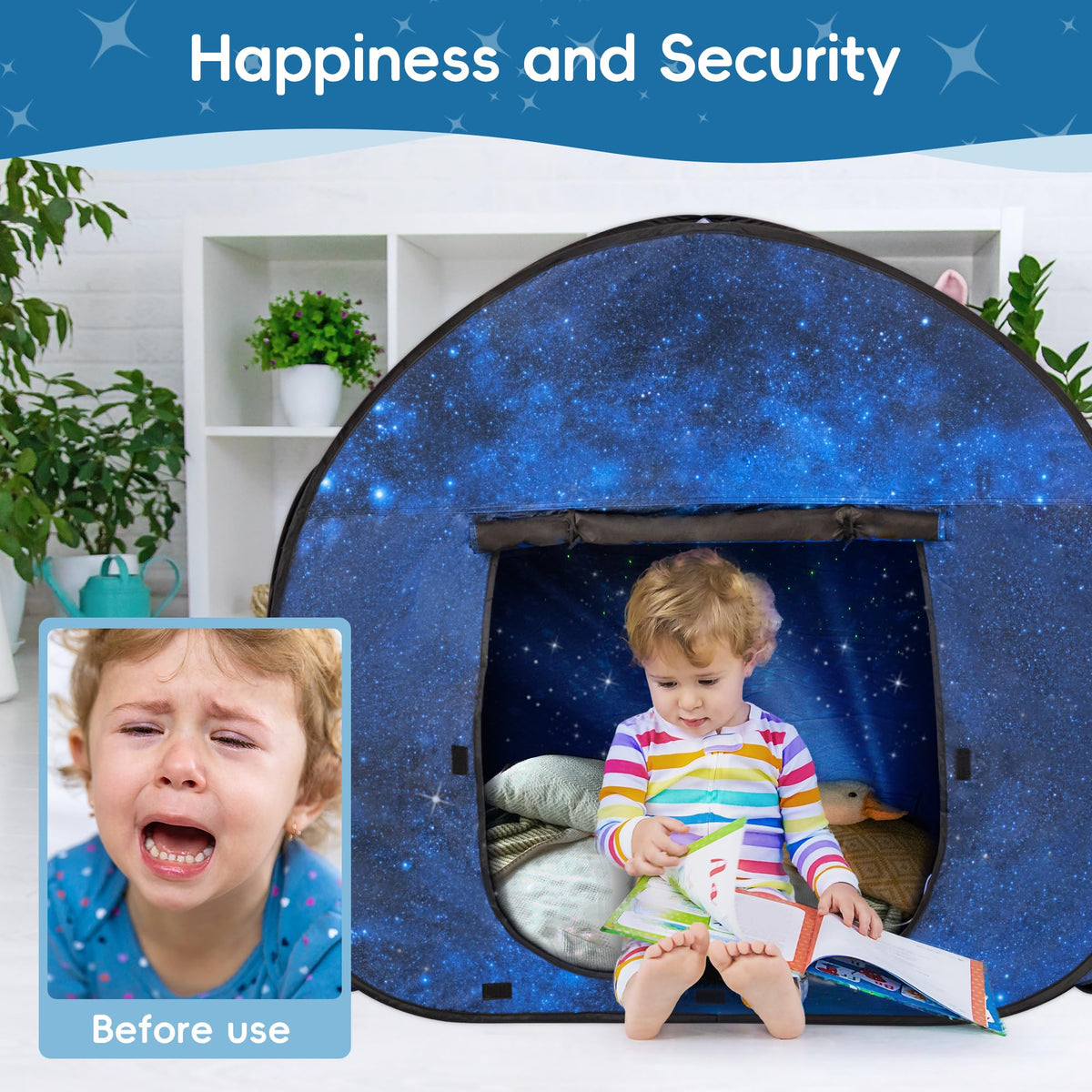 OUTREE Sensory Tent Forty-Seven by Forty-Seven fits 2-3 children for shared play.