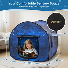 OUTREE Sensory Tent two-sided window provides flexible light control.