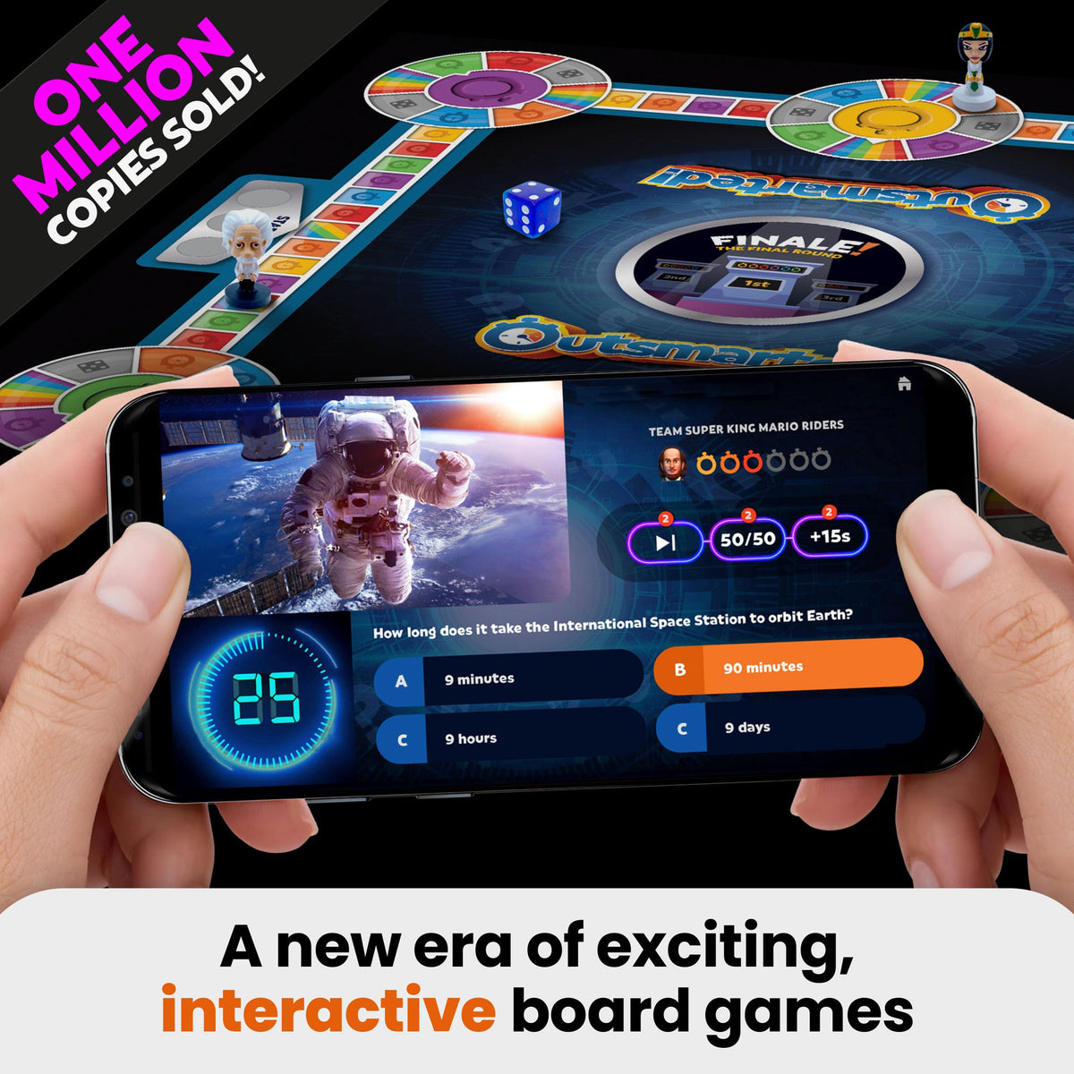 Outsmarted-app-screen-quiz: app-connected quiz show on a device.