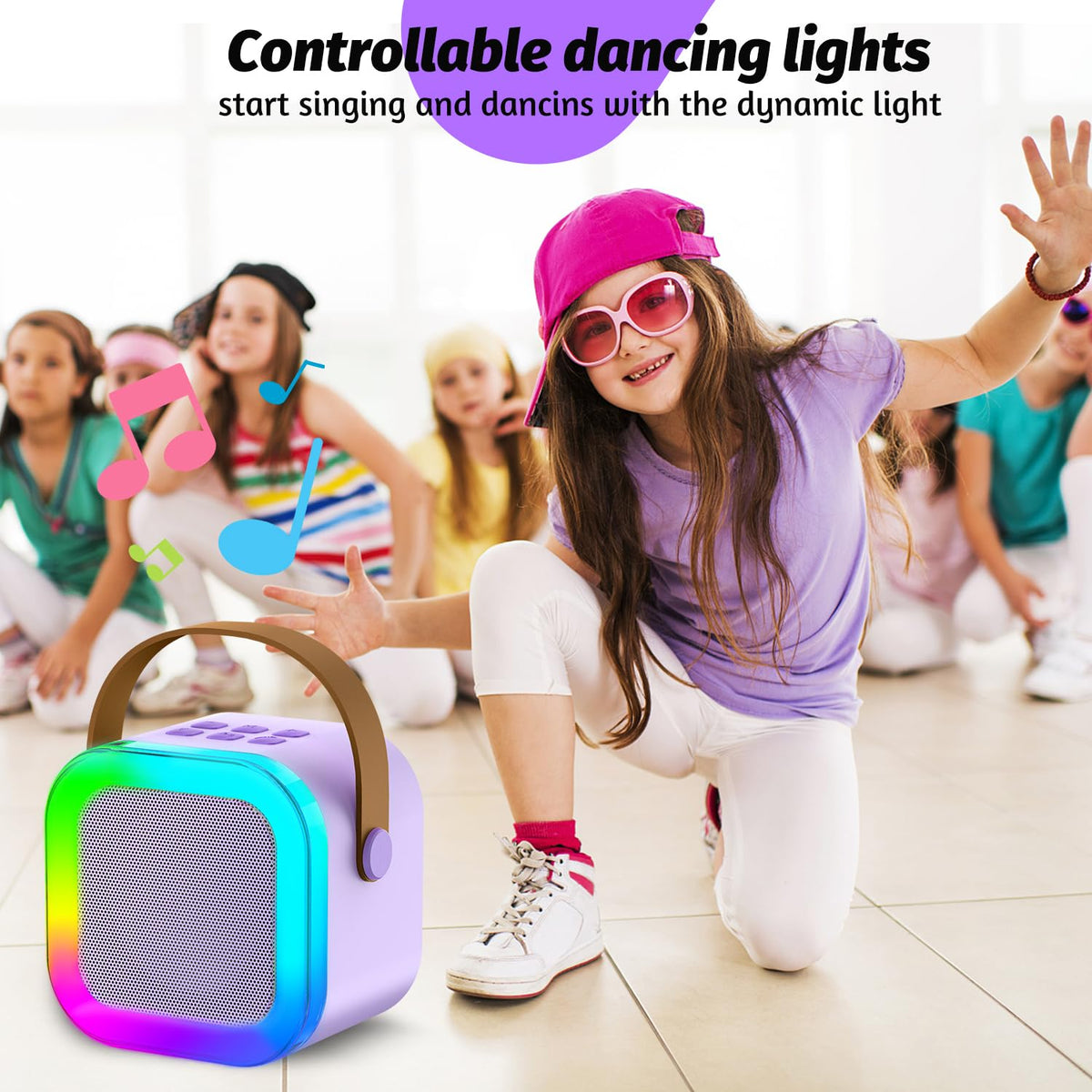 OUTUVAS Karaoke Machine packaging box ready as a gift for kids.