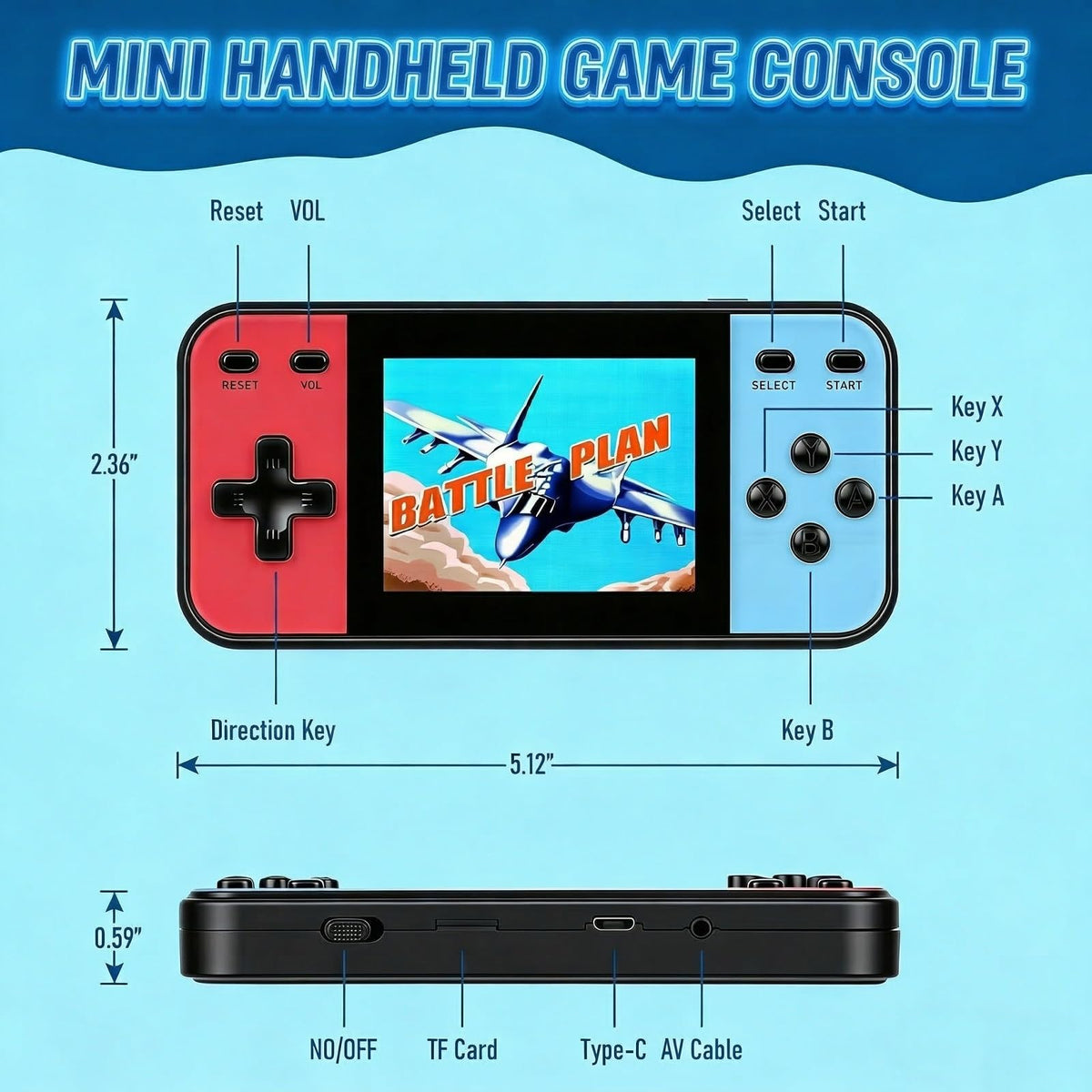 OUTUO Retro handheld battery recharge for long, interruption-free gaming sessions.