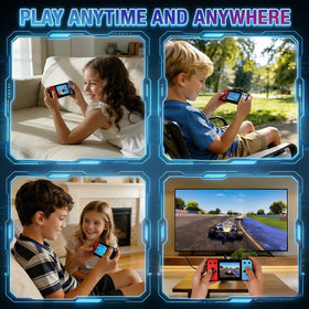 OUTUO Retro handheld kid-friendly design supports easy play.