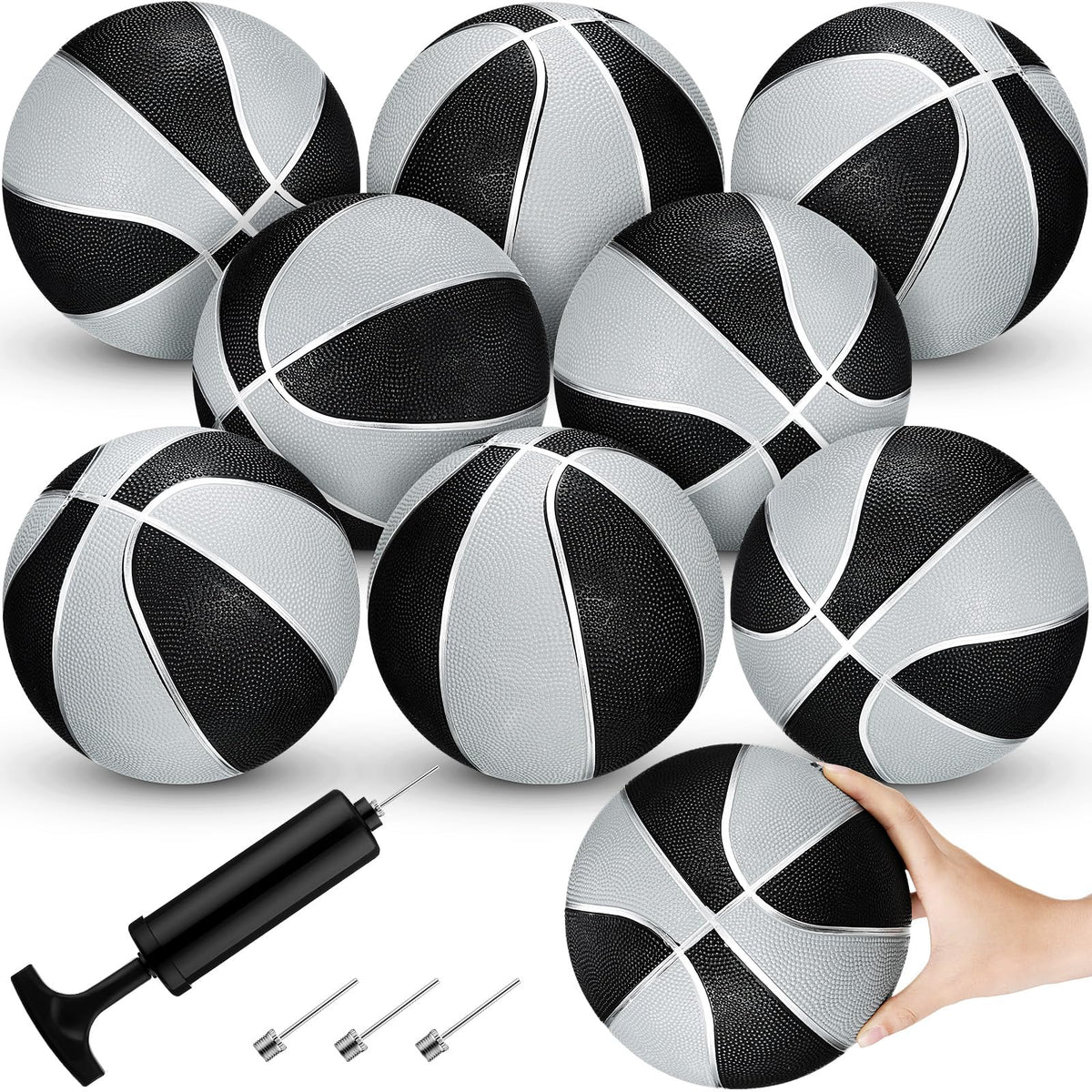 Outus 8 pack mini basketballs set with grip texture for beginner friendly play.