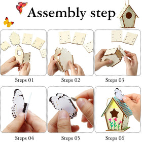 Outus wooden birdhouses, paintable surfaces invite imaginative decoration for personalized room decor.