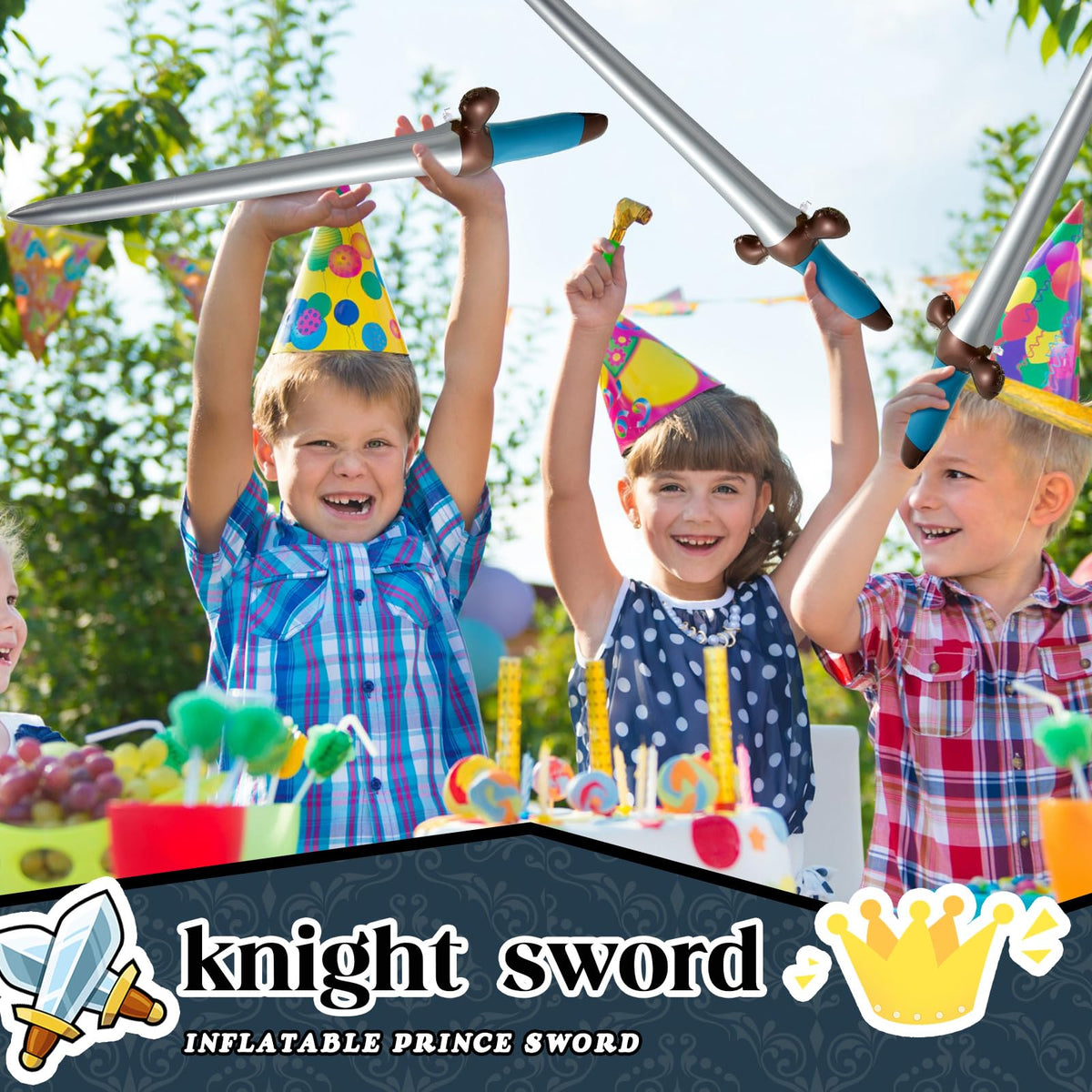 Outus blue inflatable sword used as cosplay prop.