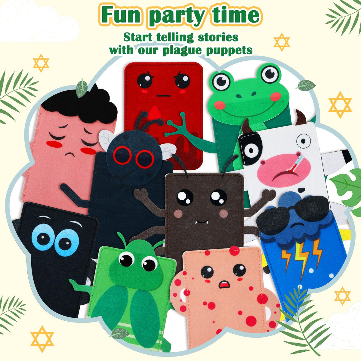 Outus felt material plagues puppets ideal for classroom storytelling sessions.