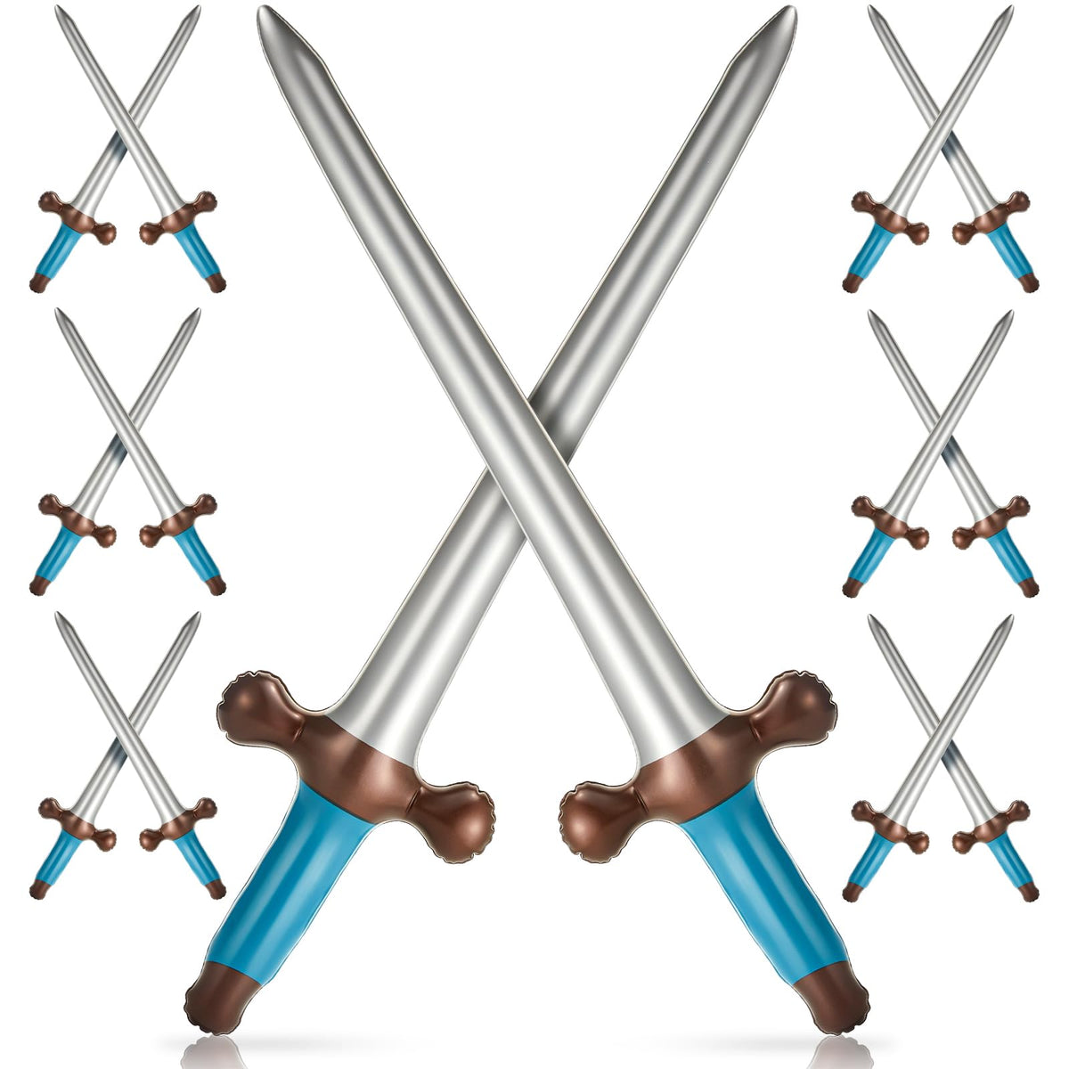 Outus blue 24-inch inflatable sword for party play and cosplay.