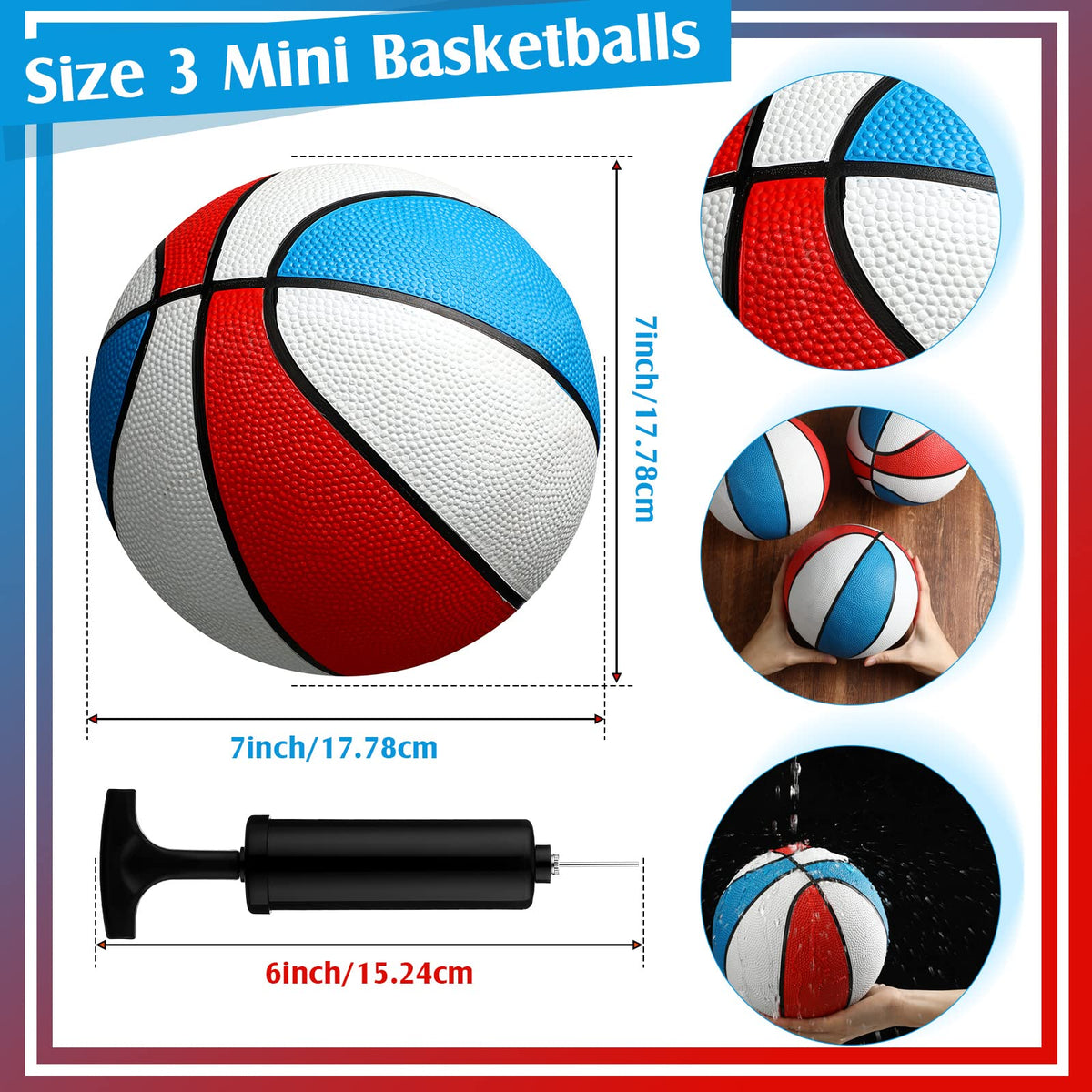 Outus 7-inch junior rubber basketballs offering grippy feel for young players.