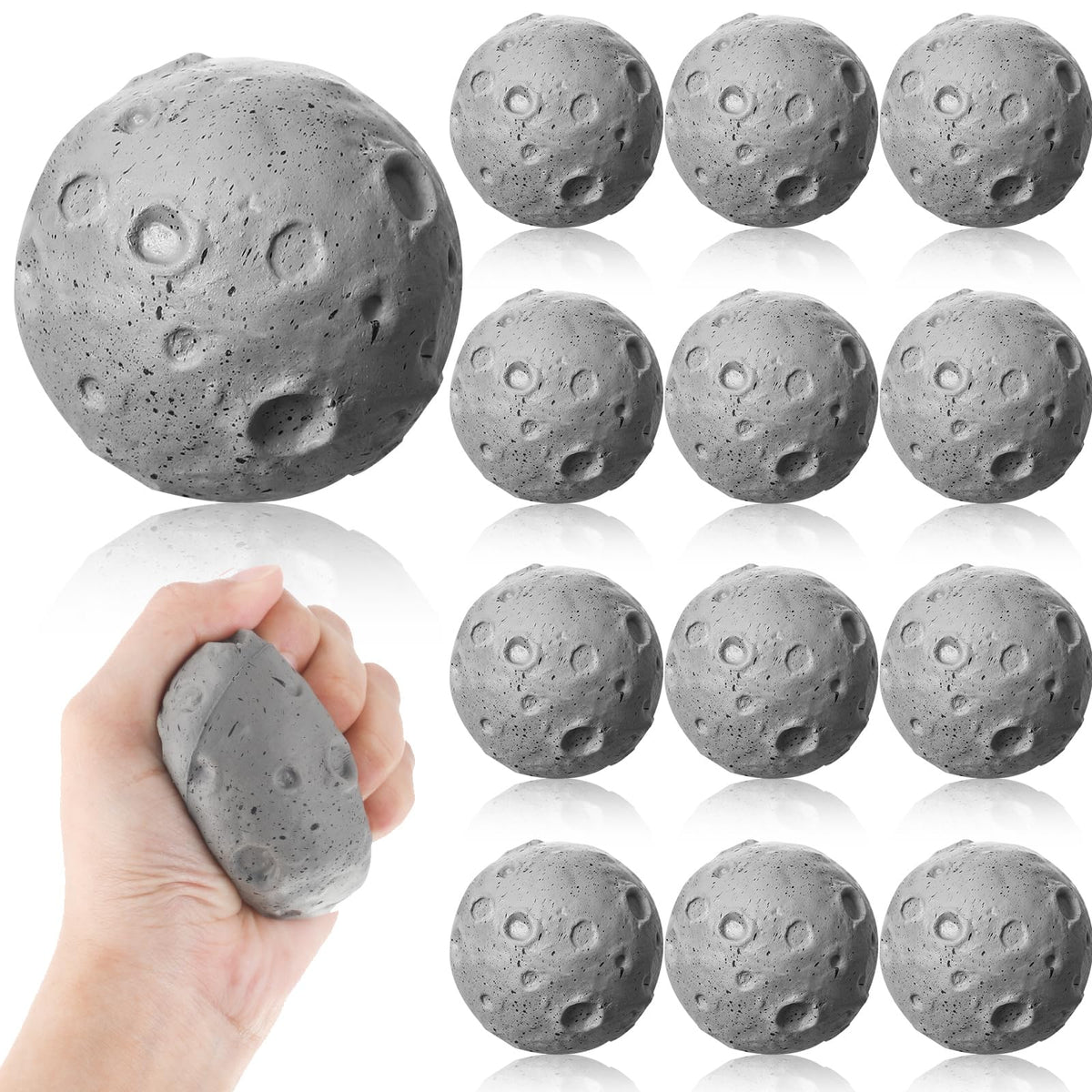 Outus moon stress ball close-up showing foam texture for pinch relief