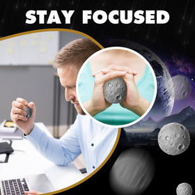 Outus moon stress ball foam detail emphasizes durable squeezable surface