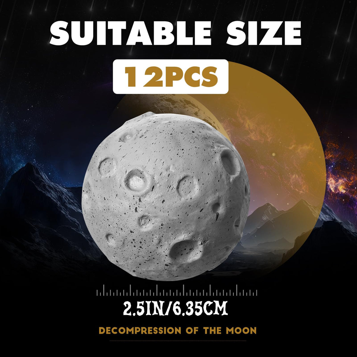 Outus moon stress ball held in hand for on-the-go focus