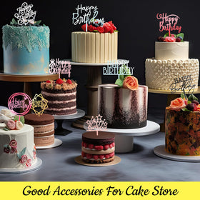 Outus toppers offer varied fonts and shapes to elevate party cakes.