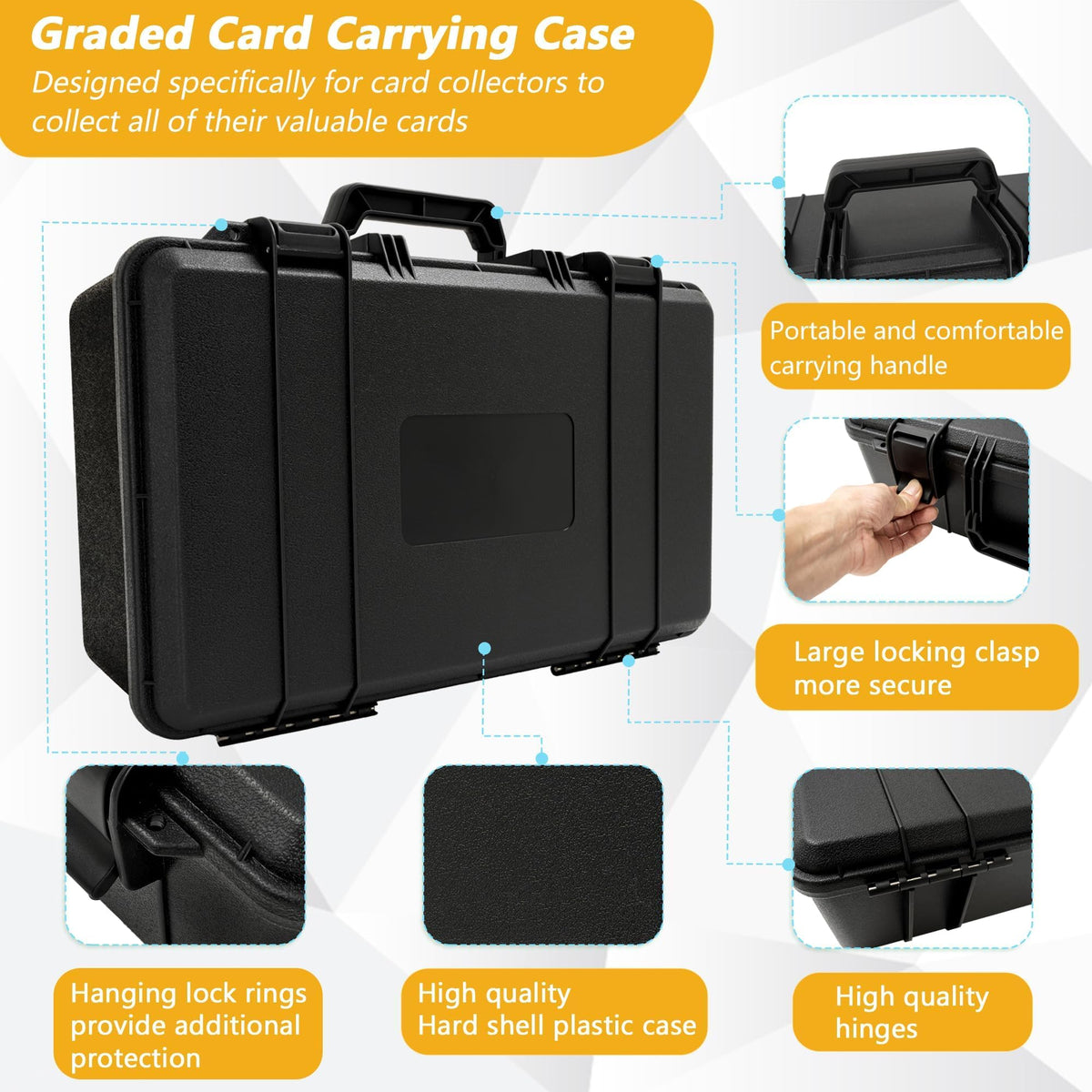 OUUTMEE graded card case padlocks design enables added security with locks.