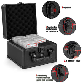 OUUTMEE graded card case secure lock ensures safe access