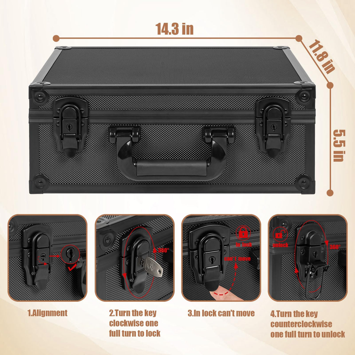 Sleek black aluminum alloy design adds premium aesthetics