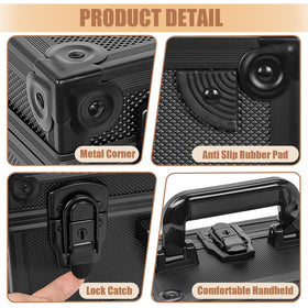 OUUTMEE black aluminum-look case adds a stylish, durable feel.