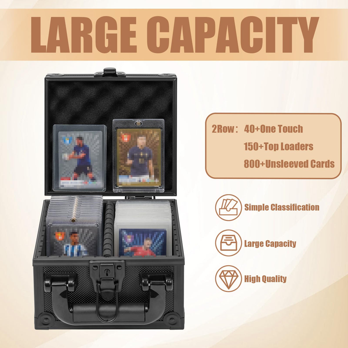 OUUTMEE box features soft lining and hard shell for protective storage.