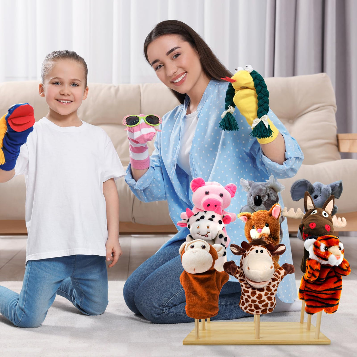 Ouvibor multipurpose doll stand for display and storage
