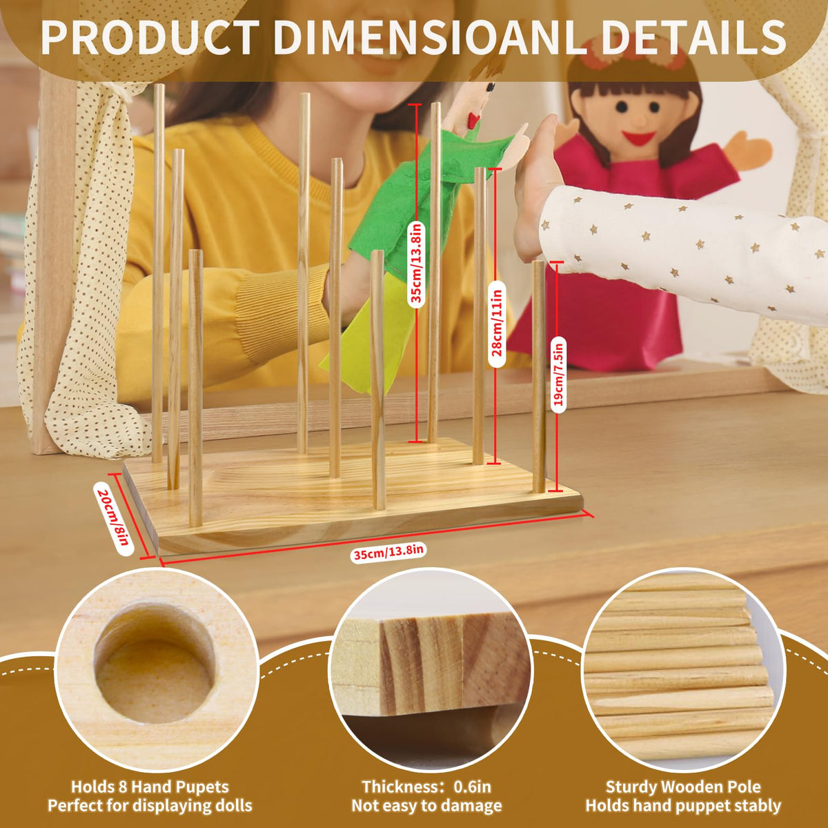 Ouvibor nine-puppet storage keeps figures organized and protected