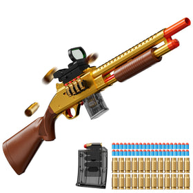 Ouzhimanxing manual pump action shotgun with foam darts for safe outdoor target practice.
