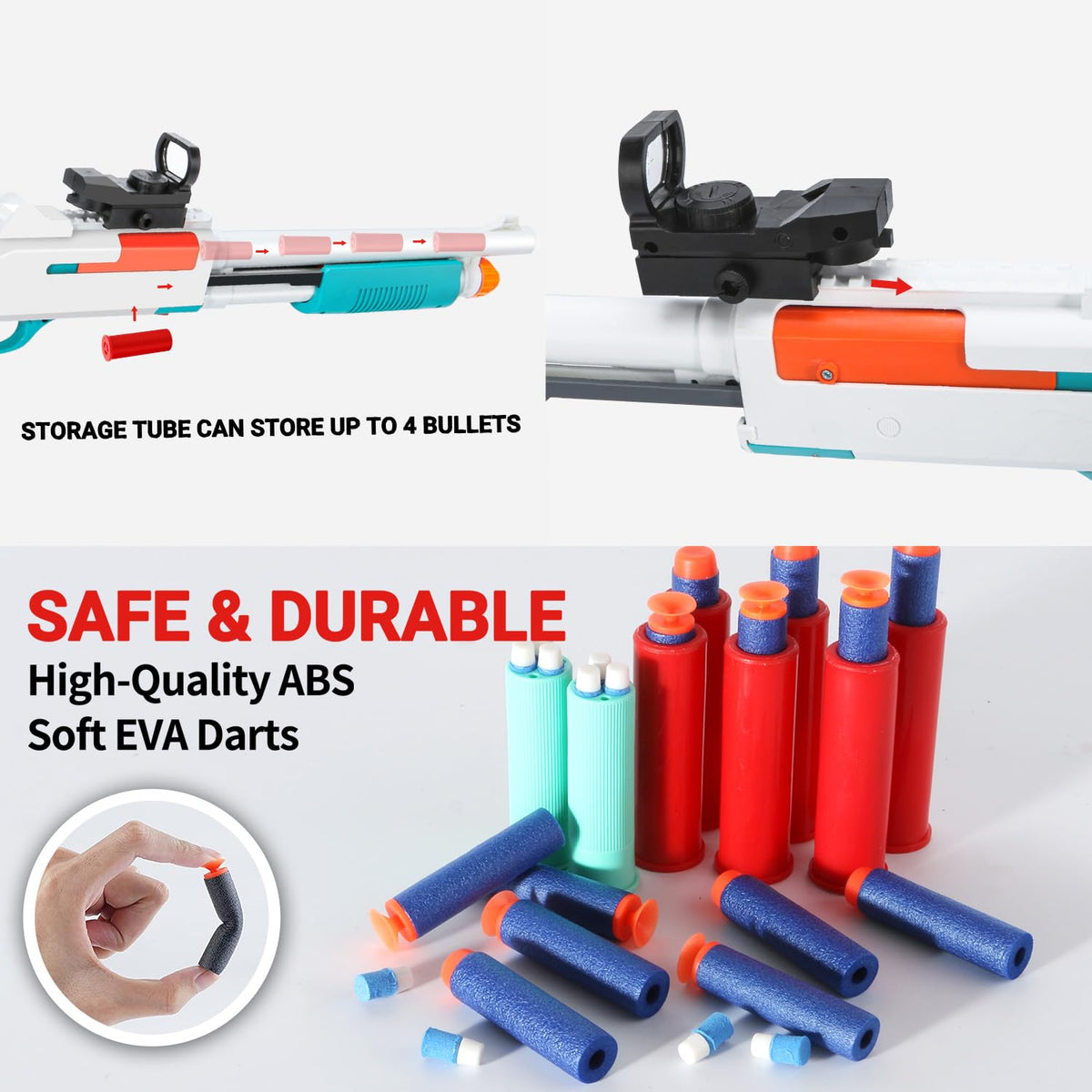 Ouzhimanxing blue-green foam blaster highlights vibrant color and sleek design.