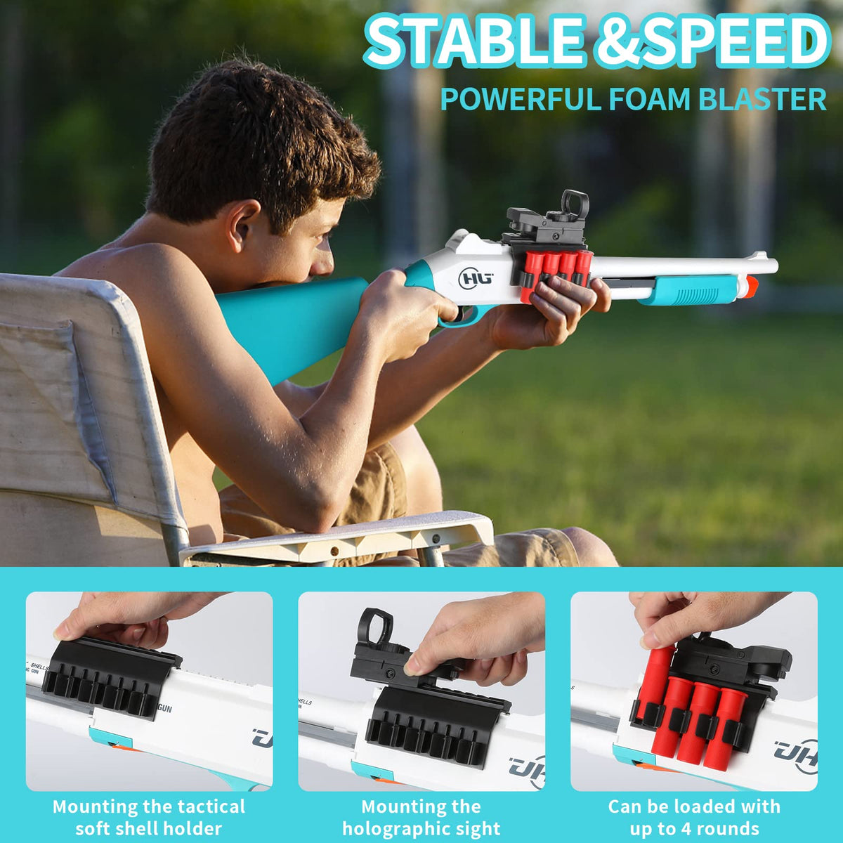 Ouzhimanxing blaster suitable for indoor and outdoor play in any setting.