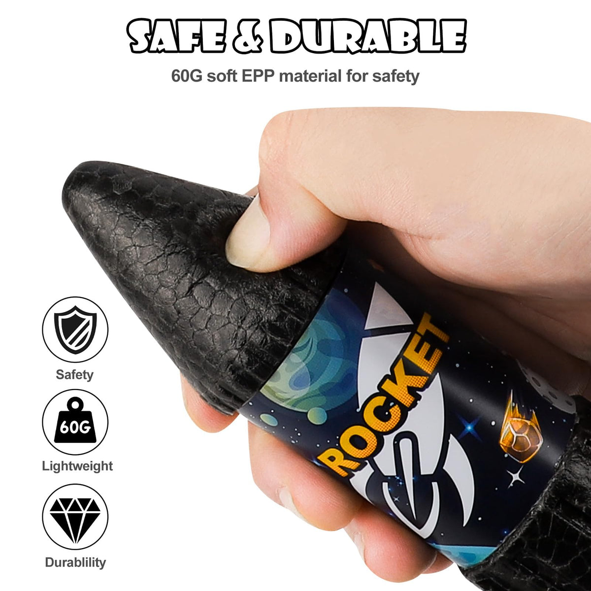 Ovaasy rocket launcher USB rechargeable battery for eco-friendly power.