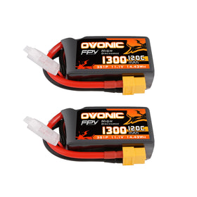 OVONIC 11.1V 3S 1300mAh lipo battery with XT60 connector for FPV drones