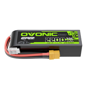 OVONIC 11-1v 70c 2200mAh battery with XT60 plug for high-drain RC power.