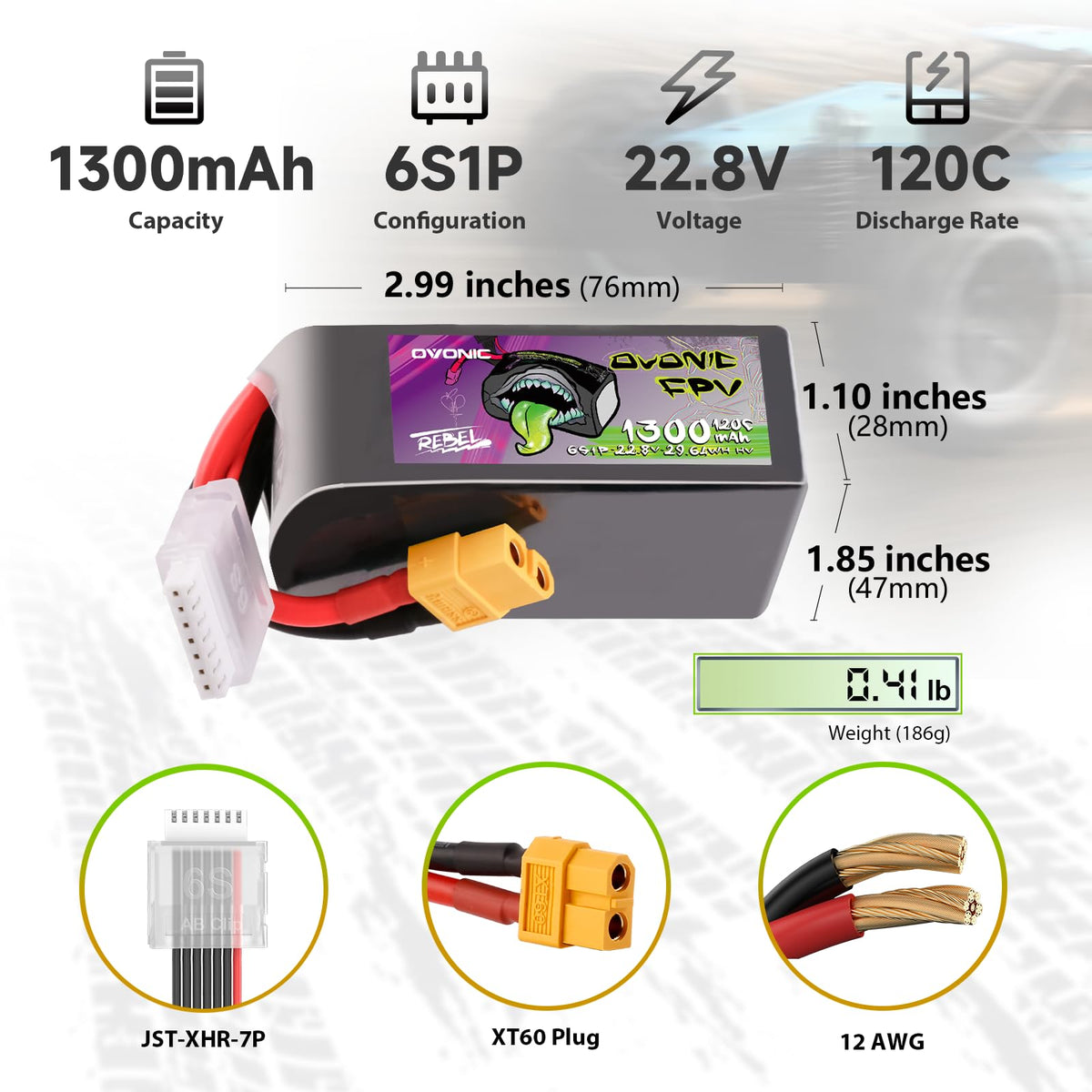 OVONIC 120C discharge battery enabling rapid throttle response