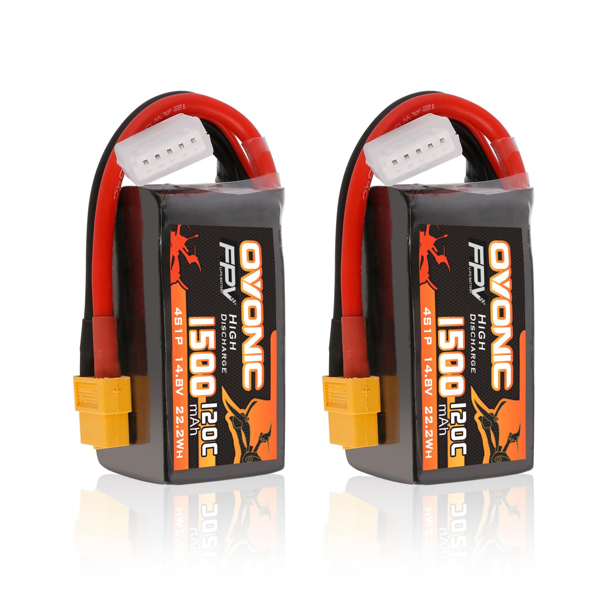 OVONIC 14.8V LiPo battery with XT60 plug for FPV drones offers stable power