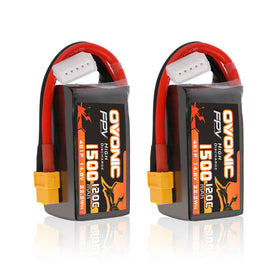 OVONIC 14.8V LiPo battery with XT60 plug for FPV drones offers stable power