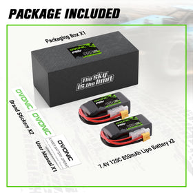 OVONIC 2S 850mAh RC battery ideal for multiple vehicles.