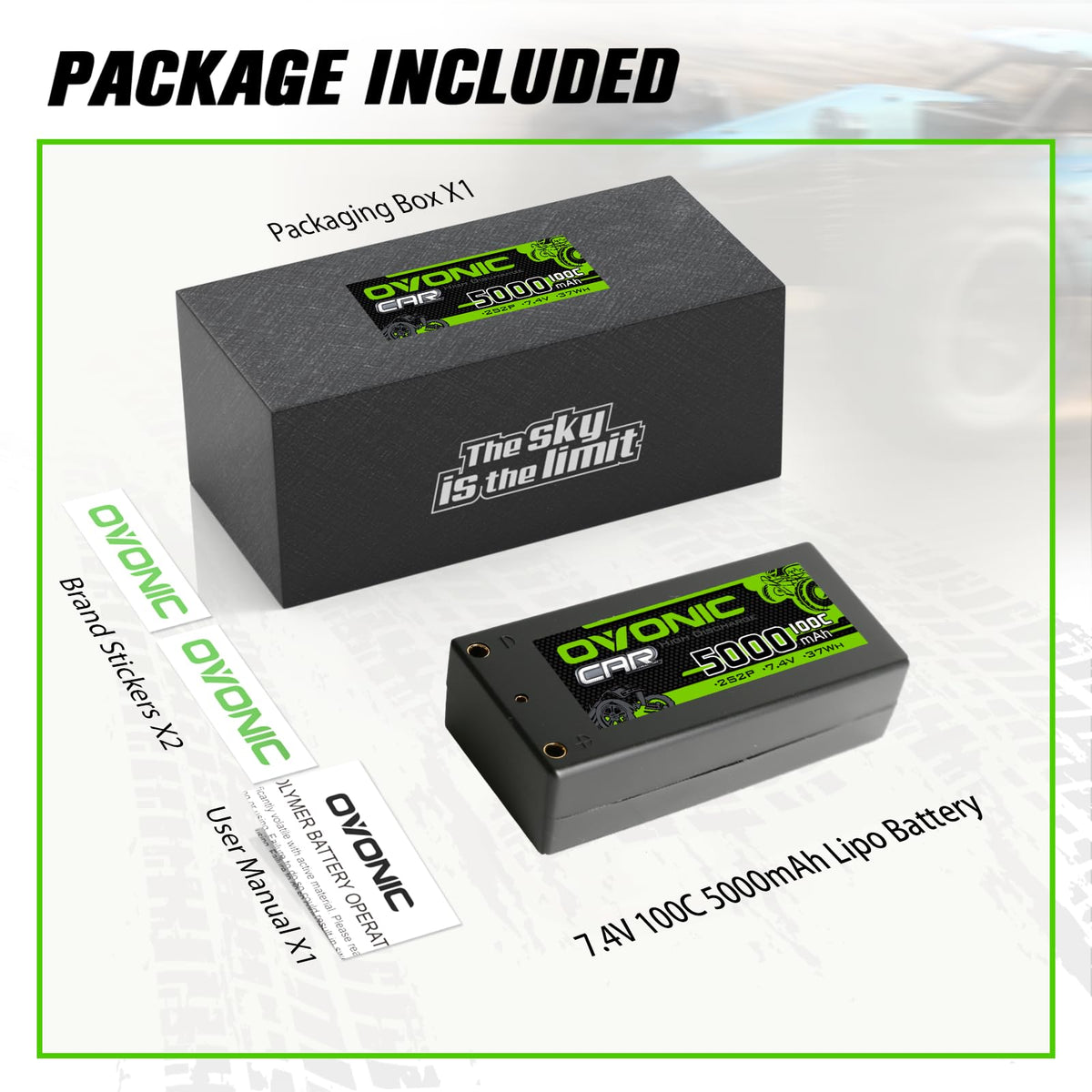 OVONIC 2S Shorty battery during charging shows safe use with a dedicated OVONIC charger.