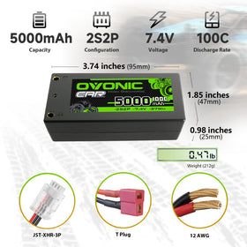 OVONIC 2S Shorty battery side view highlights its lightweight build for improved handling.