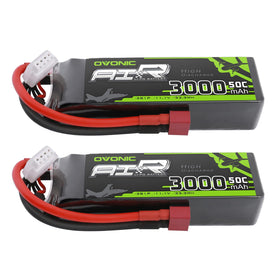 OVONIC 3S LiPo battery with Dean connector, front view, ready for RC use