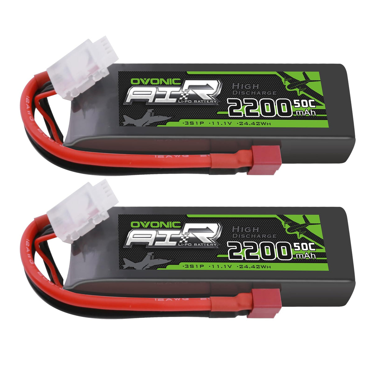 OVONIC 3S LiPo battery close-up showing Dean-style connector for reliable RC power