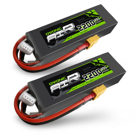 OVONIC 3S LiPo 2200mAh front view for longer RC flight times.