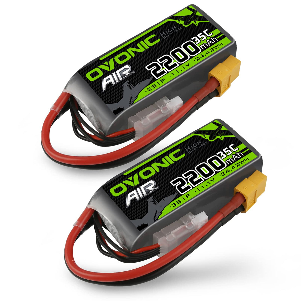 OVONIC 3S LiPo top view, compact and lightweight for drone swaps