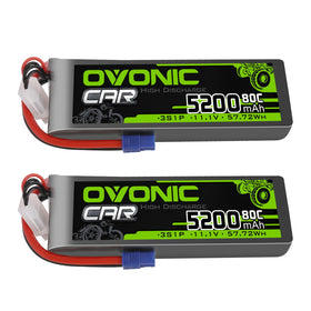 OVONIC 3S LiPo battery with EC3 plug for RC hobby use.