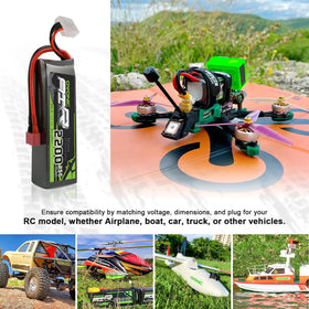 OVONIC 3S LiPo battery pack with contents layout for safe handling.