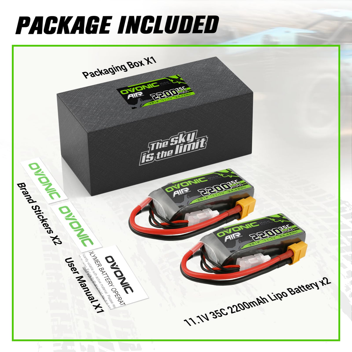 OVONIC 3S LiPo 139g weight helps balance flight