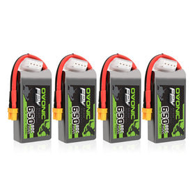 OVONIC four-pack 650mAh 3S1P 11.1V LiPo with XT30 plug for RC flight