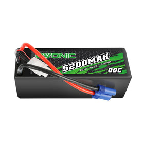OVONIC 4S 5200mAh battery with EC5 connector powering Arrma RC cars reliably