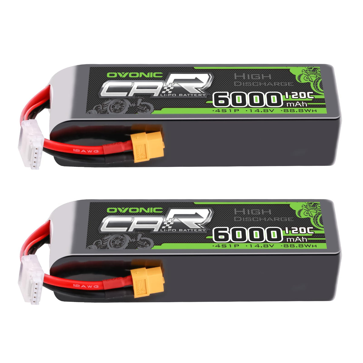 OVONIC 4S LiPo battery with XT60 connector ready for high-performance RC rides.