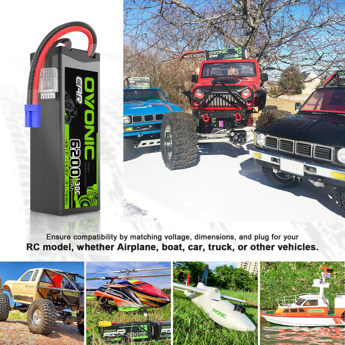 OVONIC 4S LiPo includes JST-XHR-5P charging plug for easy top-ups.