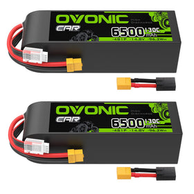 OVONIC 4S LiPo battery front view shows compact design in a soft case.